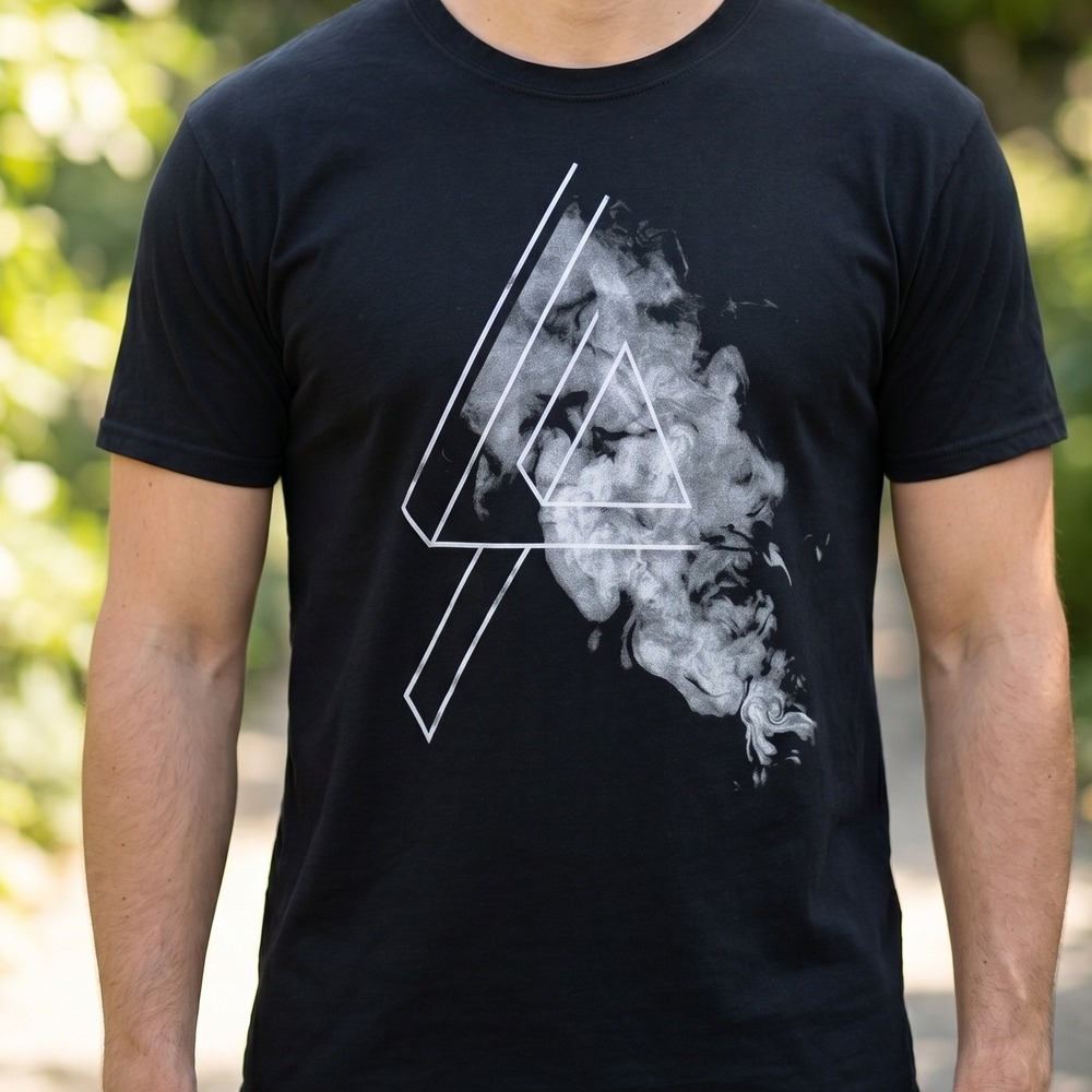 Linkin Park Band T-Shirt Black Smoke Graphic Logo Cotton Mens Tee 4471